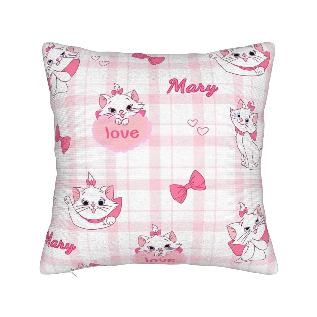 Marie Cat Inspired  Square Pillow Case Cushion Cover Funny Polyester Decor Pillowcase for Sofa 45x45cm