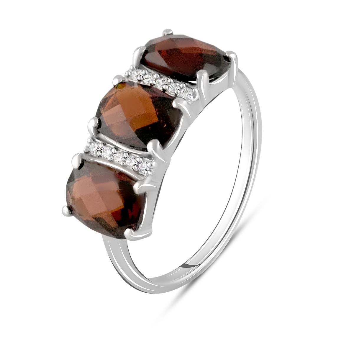 Серебряное кольцо с натуральным гранатом 2.975ct (2090823) 2.25 гр. 925 пробы