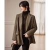 Women's Herringbone Wool Blend Padded Suit Jacket