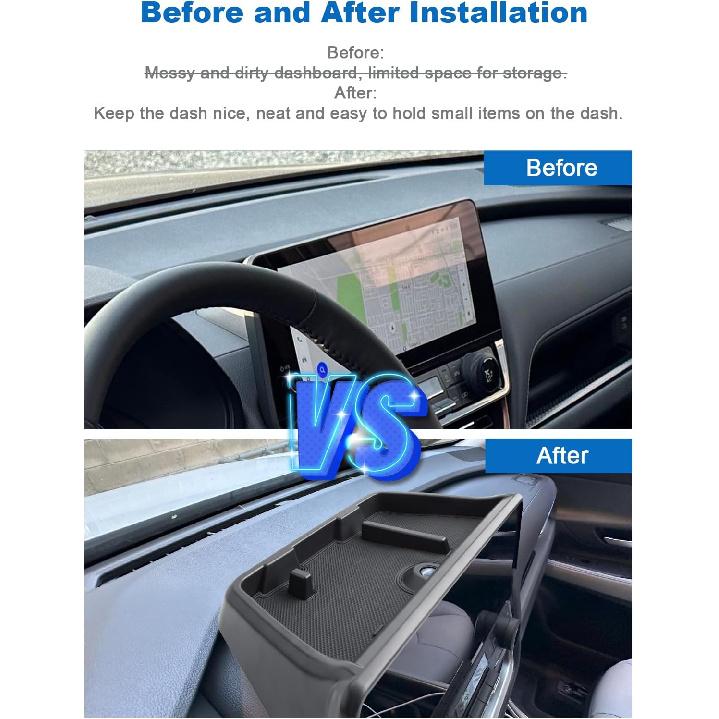 CDEFG For 2024 2025 2026 Toyota Grand Highlander Dashboard Storage Box 12.3-Inch Screen Compatible With 2024 2025 2026 Toyota Grand Highlander