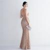 Vestido longo de lantejoulas para festa, vestido noturno para banquete, vestidos de noite