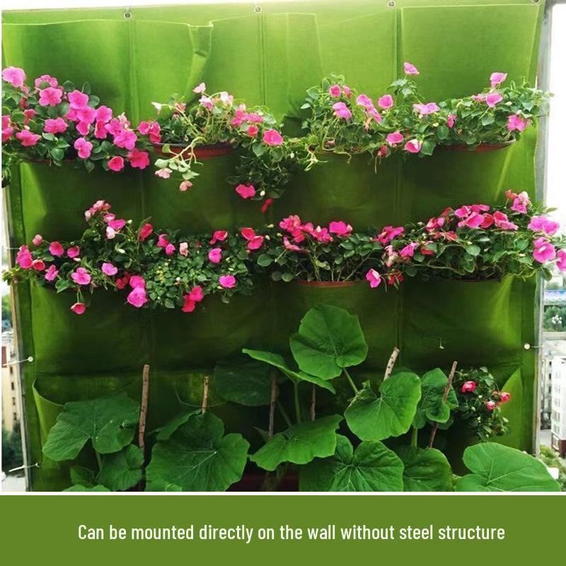 Vertical Wall Hanging Grow Bags for Balcony Greening and Flower Planting