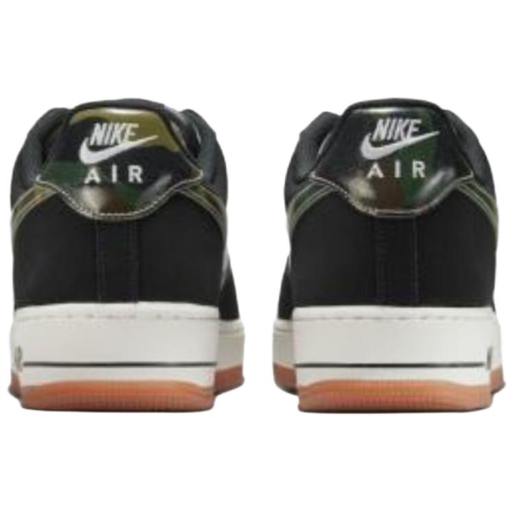 Nike Air Force 1 Low Černé lakované maskáčové Swoosh Unisex tenisky Bílá Guma-Středně-Hnědá Summit-White HQ1967-100