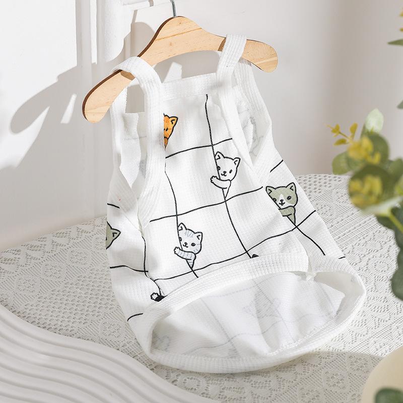 Dog Clothes Sling Slim Spring/Summer Japanese and Korean Pet Cats Breathable and Comfortable Tank Top Clothing Supplies