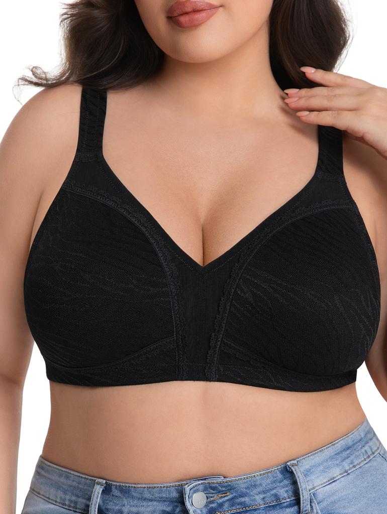 Plus Size European and American Large Size Bra Breathable Mesh Yarn Collection Sub-breasts Large Chest Support Underwear Spot Wholesale