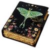 Hindro Księga Czarów Dziennik Cieni z Zamkiem Vintage Ręcznie Robiony Ćma Księżycowa Motyl Morpho Magia Pogańska Wiccański Codzienne Użycie x 5 Zapięcie, Skóra, Nadruk,