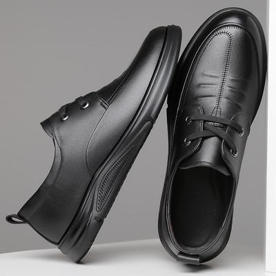 Lederschuhe Herren 2025 Frühling und Herbst Casual Innenhöhe erhöhen Lederschuhe Herren Rutschfeste Weiche Sohle Mittelalterliche Papa-Schuhe 2025