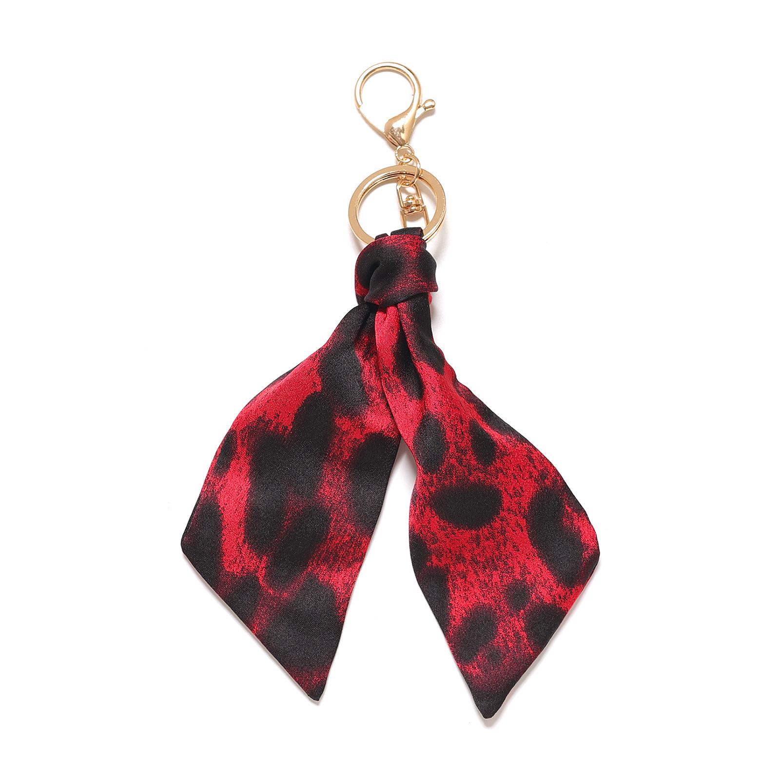 Leopard Print Fabric Keychain Bag Accessory Ornament