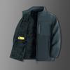 Men S Loose Fit Fleece Lined Stand Collar Jacket Casual Winter Coat