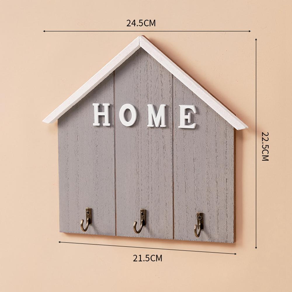 Nordic Style Wooden Wall Mount Key Hanging Hook Storage Rack Creative Entryway Organizer Home Decor