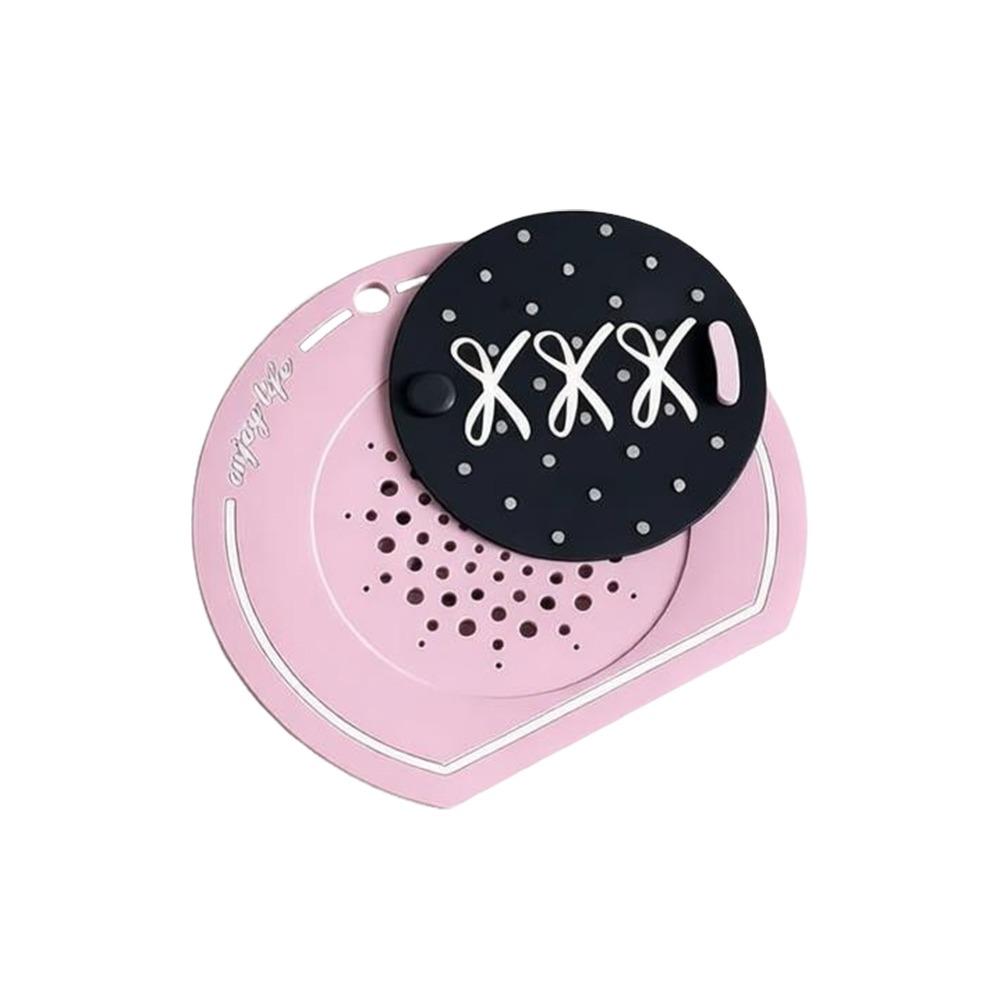 Silicone Floor Drain Cover Cartoon Sewer Filter Pad Floor Drain Mat for Bathroom Hair Collection розовый
