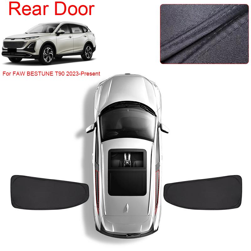 Car Black Window Privacy Sunshade For FAW BESTUNE T90 2023-Present Auto Anti-UV Heat Insulation Protect Cover Interior Accessory