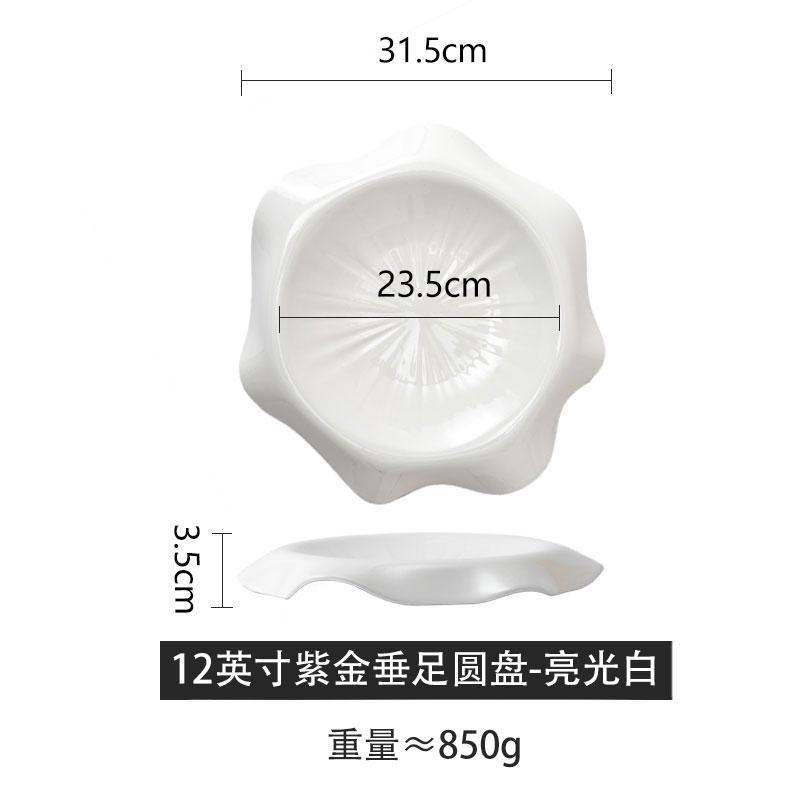 Irregular Ceramic Dining Plate Western Steak Plates Pasta Dish Dessert Bowl Sashimi Plates Sushi Plate Dim Sum Dish Fruit Bowl