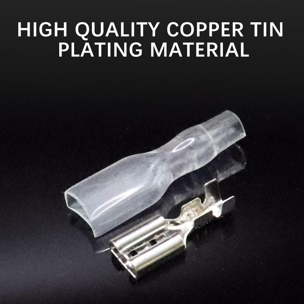 4.8mm Crimp Terminal Male Spade Connector Wire Crimp Terminal Block Kit With Insulating Cover For Car Scooter Boats