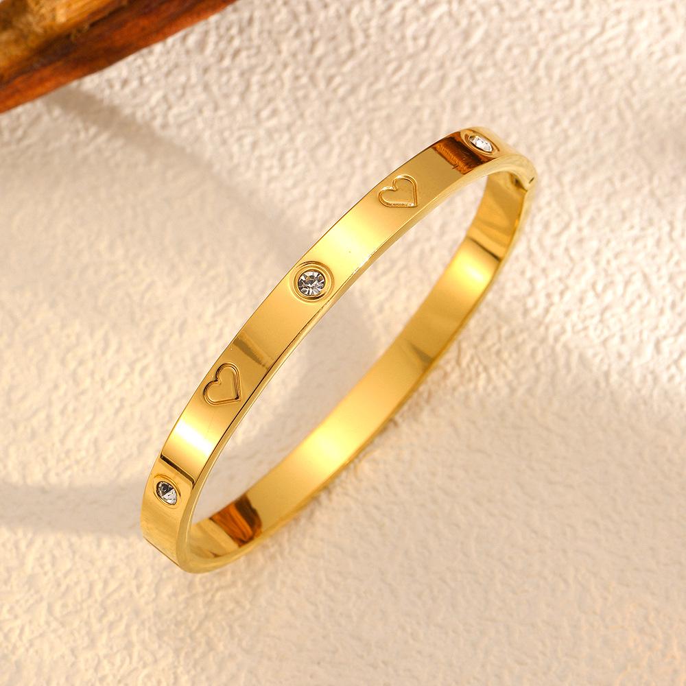 Luxury Titanium Steel Wave Butterfly Bracelet with Diamonds for Women – 18K Plating