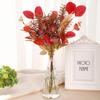 Autumn Bouquets Artificial Rose Flowers Silk Maple Leaves Fall Decoration DIY Flower Arrangement for Wedding Home Garden