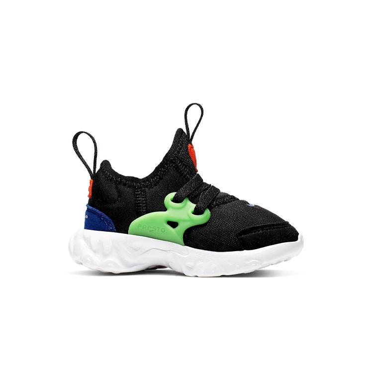 Nike React Presto Slip Resistant Cushioning Low top Toddler Shoes Black Green Infant And Toddler BQ4004-006