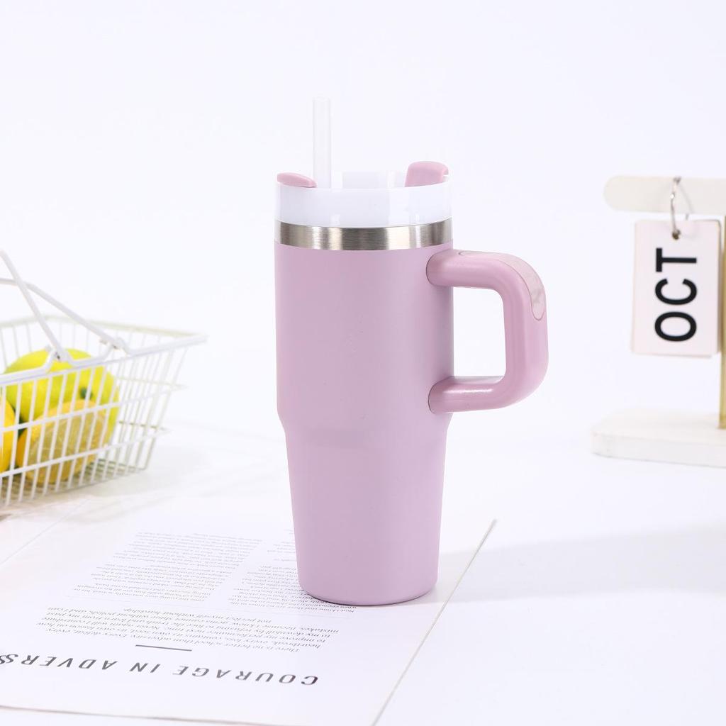 Simple 14oz Stainless Steel Vacuum Insulated Car Cup with Handle - Portable Outdoor Ice Buster