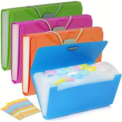 1 Pc Document Folder With Labeling, Document Pocket With 13 Pockets, Organizer Folder, Sorting Folder For Invoice Receipts Coupons Flashcards