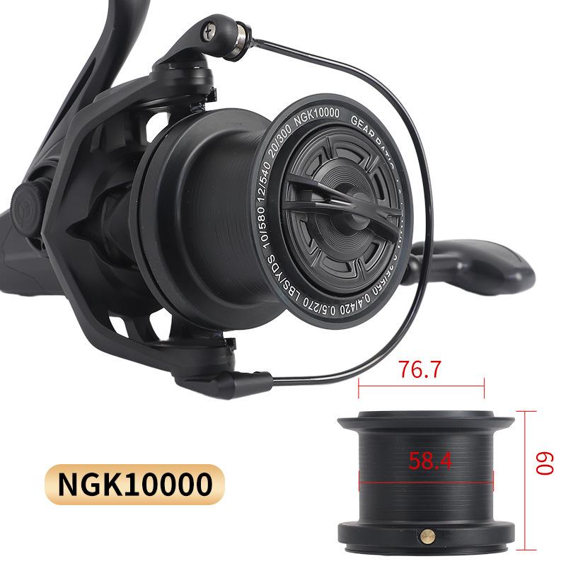 Mulineta spinning NGK 10000 complet metalică pentru lansare lungă, pentru pescuit lin la mare și cu ancoră