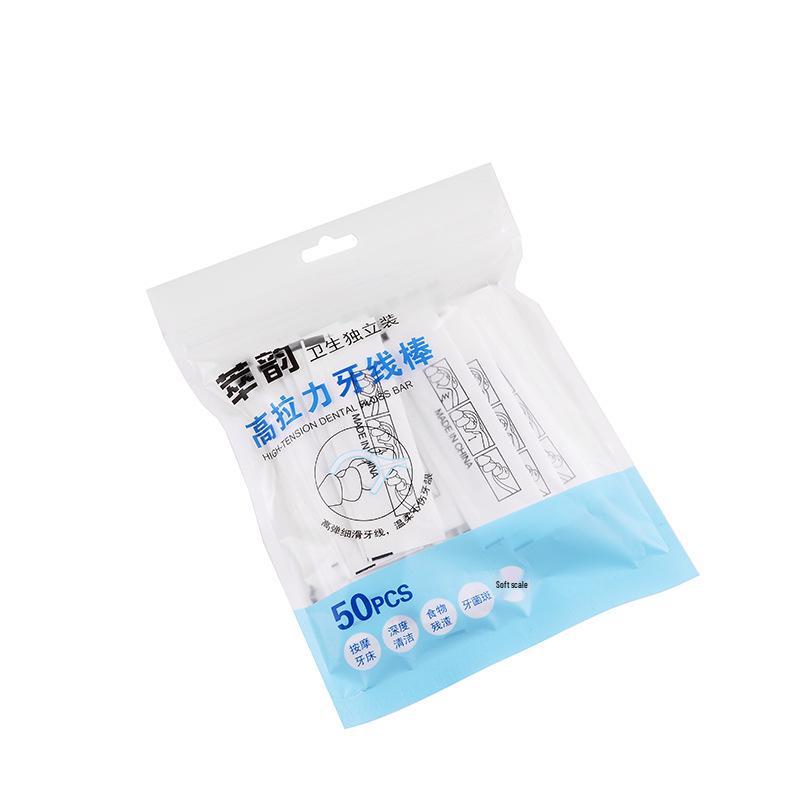 50-Piece High-Tensile Ultra-Fine Dental Floss Sticks with Logo for Oral Care