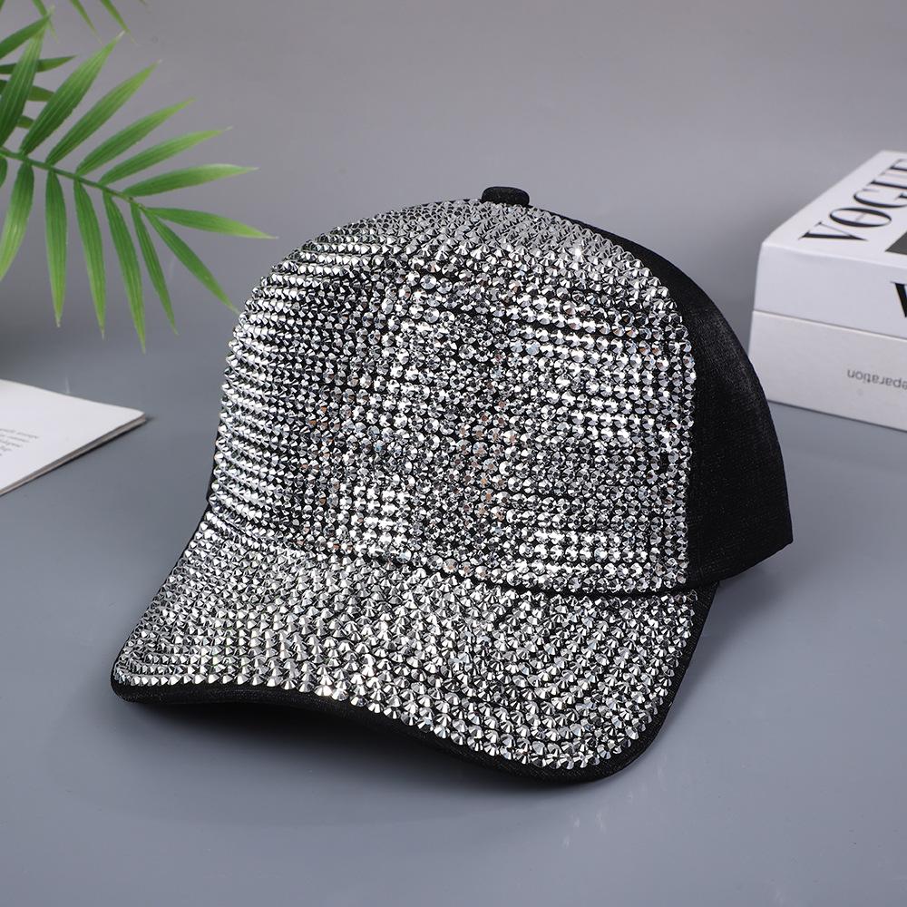 Summer Korean Version Colorful Rhinestone Baseball Cap For Women Sun Protection Sunshade Personality Full Diamond Cap For Men