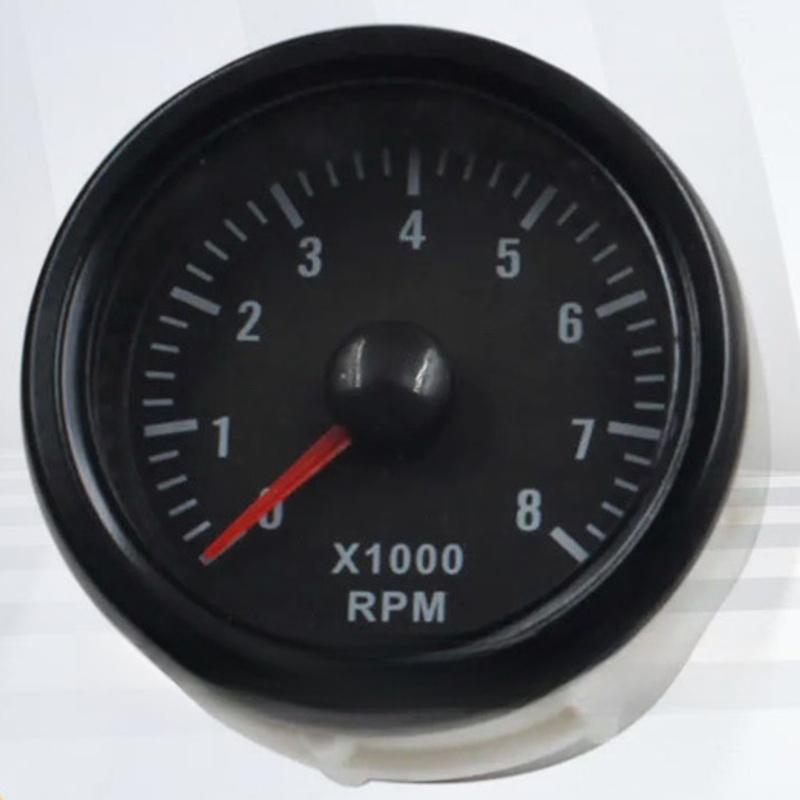 52mm Electric Tachometer 0-8000 RPM Tacho Meter For Cylinder Gas Engine Boats And Yachts Gauges Interior Parts Replace Plastic