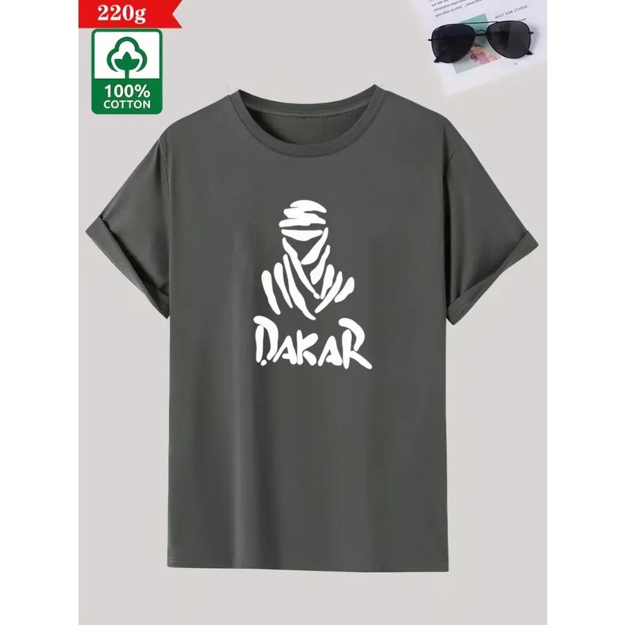 Herren Casual Kurzarm T-Shirt - Hellblaues Berg-Grafik-Tee, Regular Fit, Rundhalsausschnitt, Sommer-Essential für Freizeitkleidung, Outdoor-Freizeitkleidung