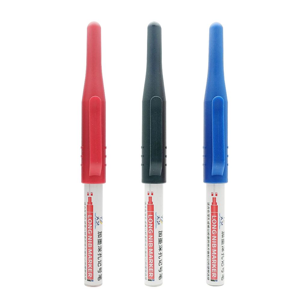 Deep Hole Marker Pen 3cm Quick-drying Carpenter Pen for Wood Metal Plastic Mark