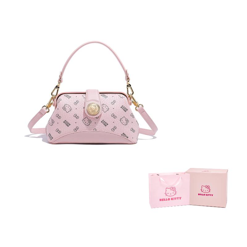 New Sanrio HelloKitty Hello Kitty PU Shoulder Bag, Crossbody Bag, Handbag Regular Women's Pink/Brown/Milk Tea SHHF41585