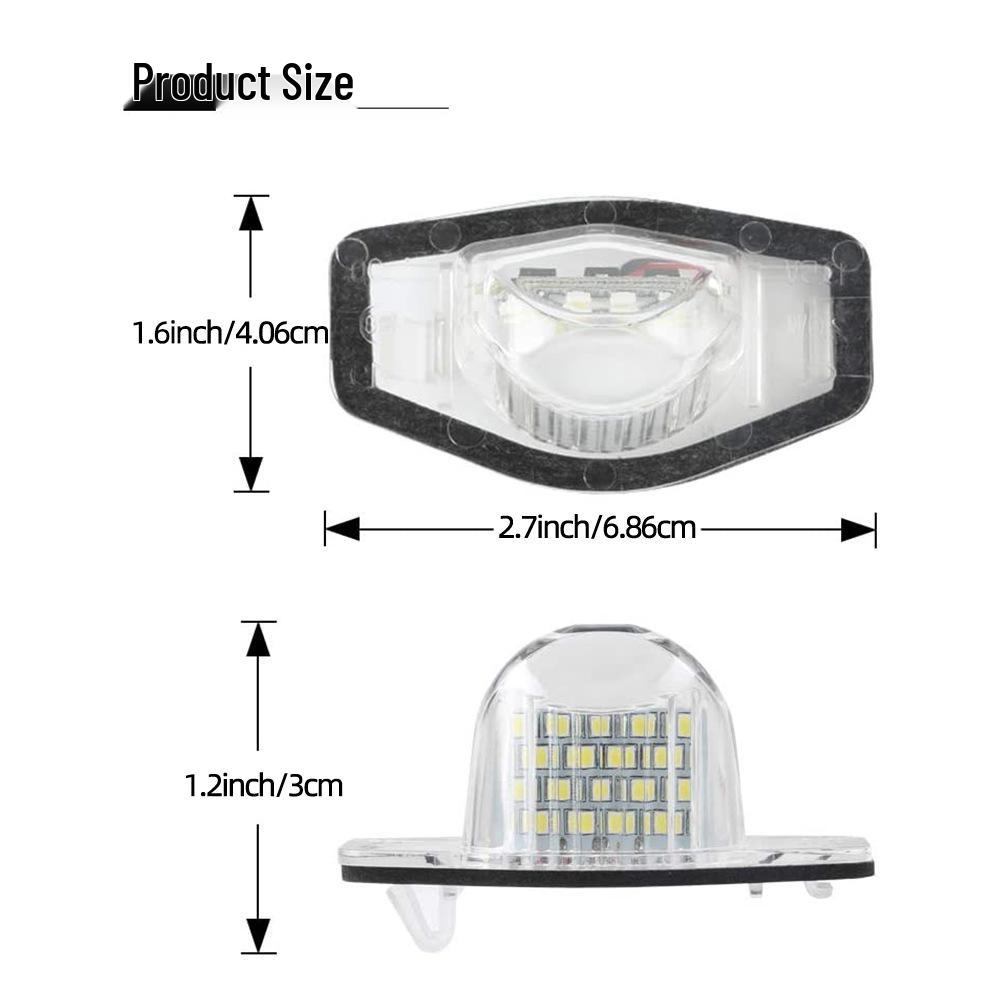 Pair of 18-LED White License Plate Lights for Honda Crosstour, Spirior, Jade, Elysion