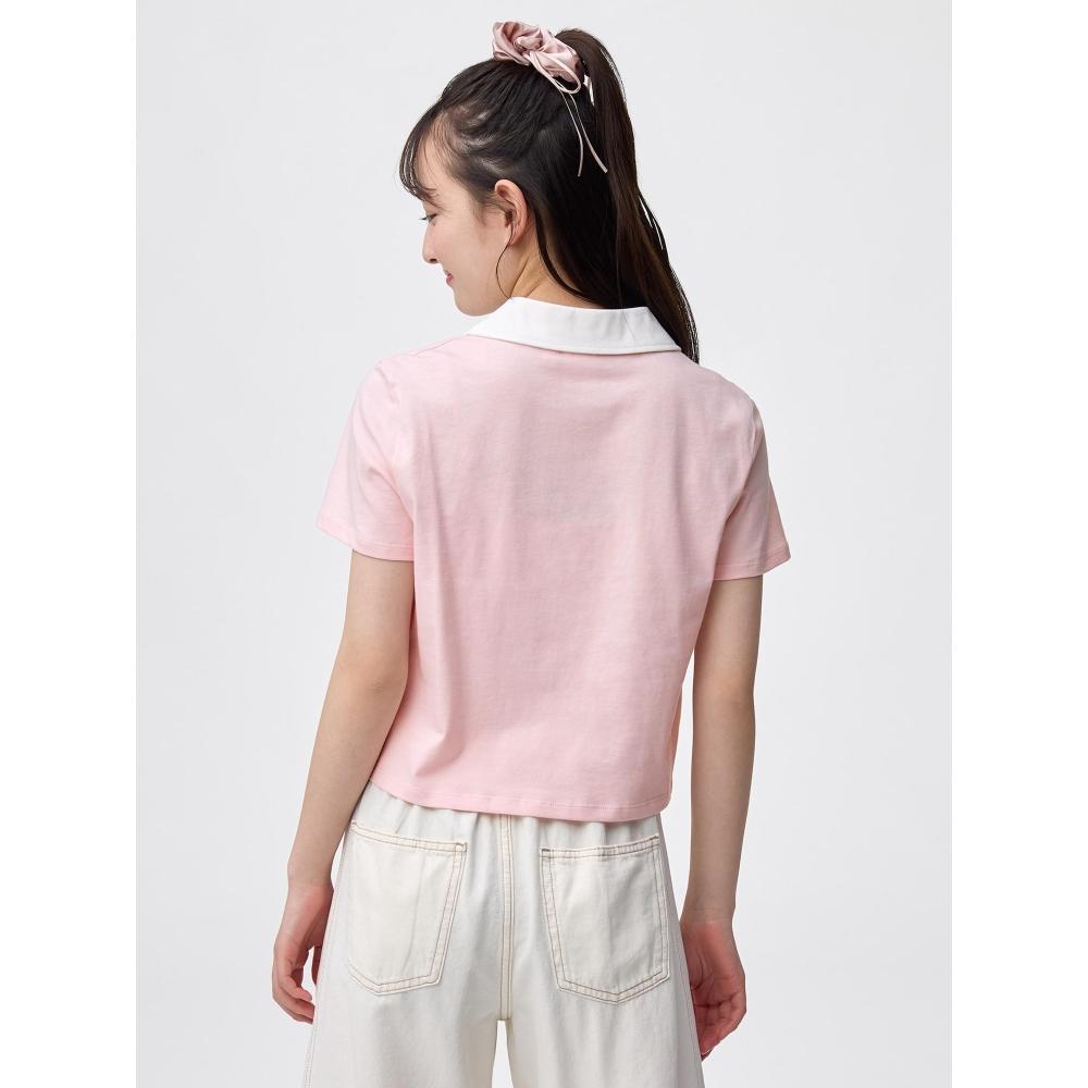 GU by Uniqlo Girls Cropped Polo Shirt Estabunny Jr