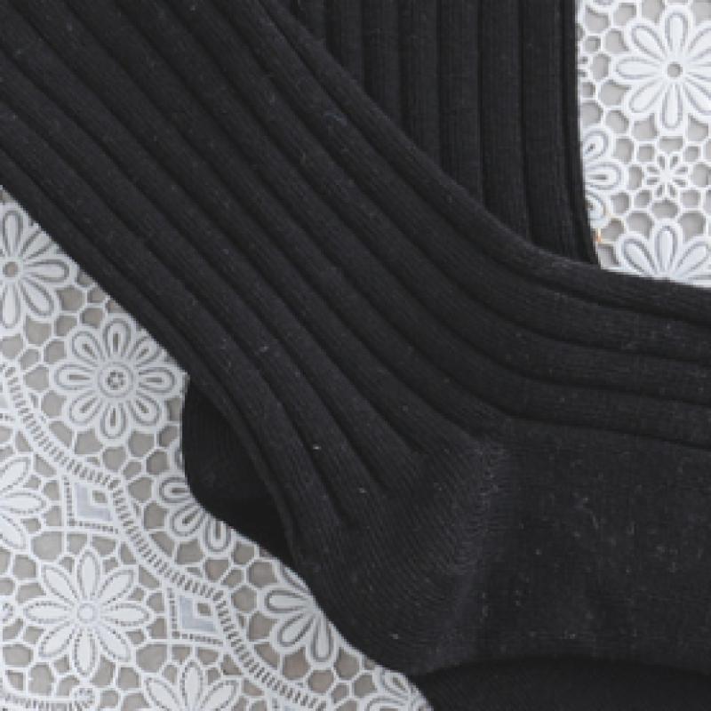 Monfoot Women S Wide Ribbed Long Neck SockS Black