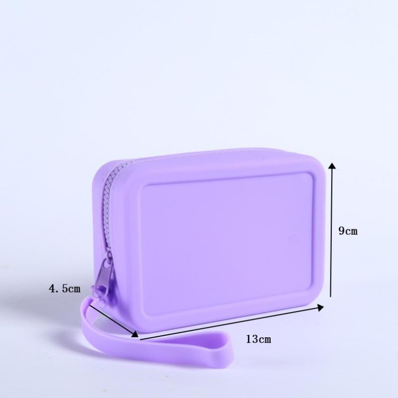 Waterproof Silicone Makeup Storage Bag Vintage Smooth Zipper Portable Pouch for Cosmetics Earphone Keys Travel