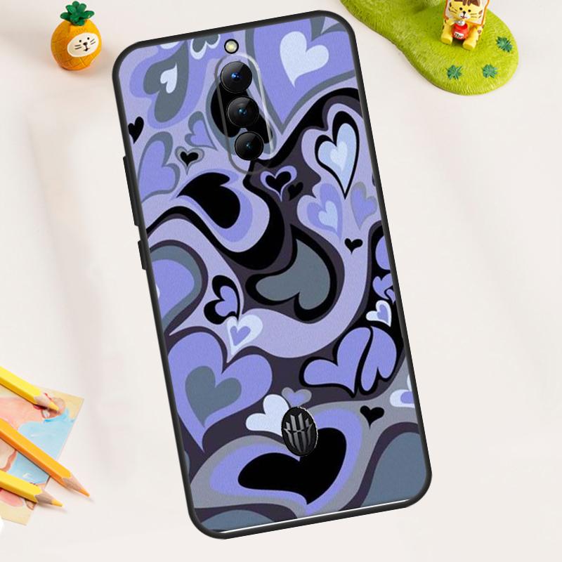 Purple Heart Swirl Aesthetic Case For ZTE Nubia RedMagic 11 9 8 10 Pro Plus 8S 9S 10S Pro 5G 5S 6 7 6S 7S Pro 11 Air Cover