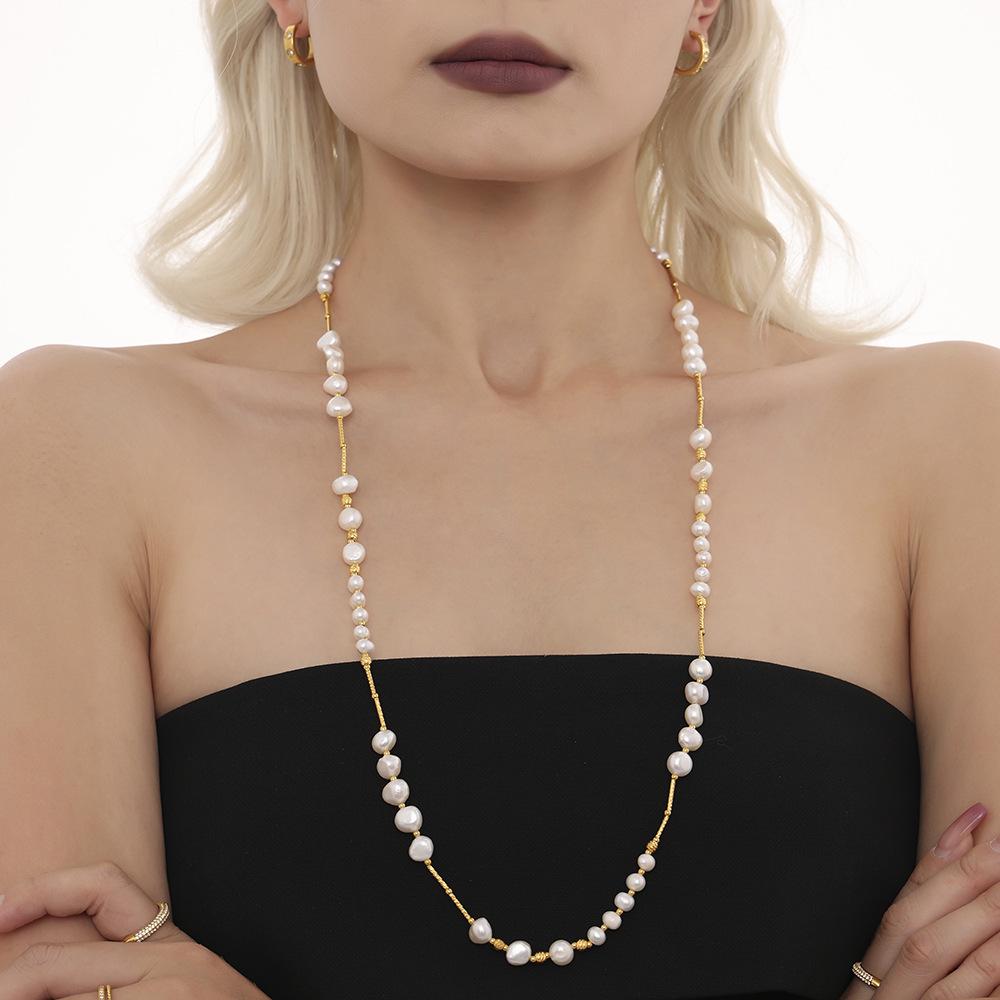 Elegant Qiong Yao Freshwater Pearl & Stainless Steel Clavicle Necklace