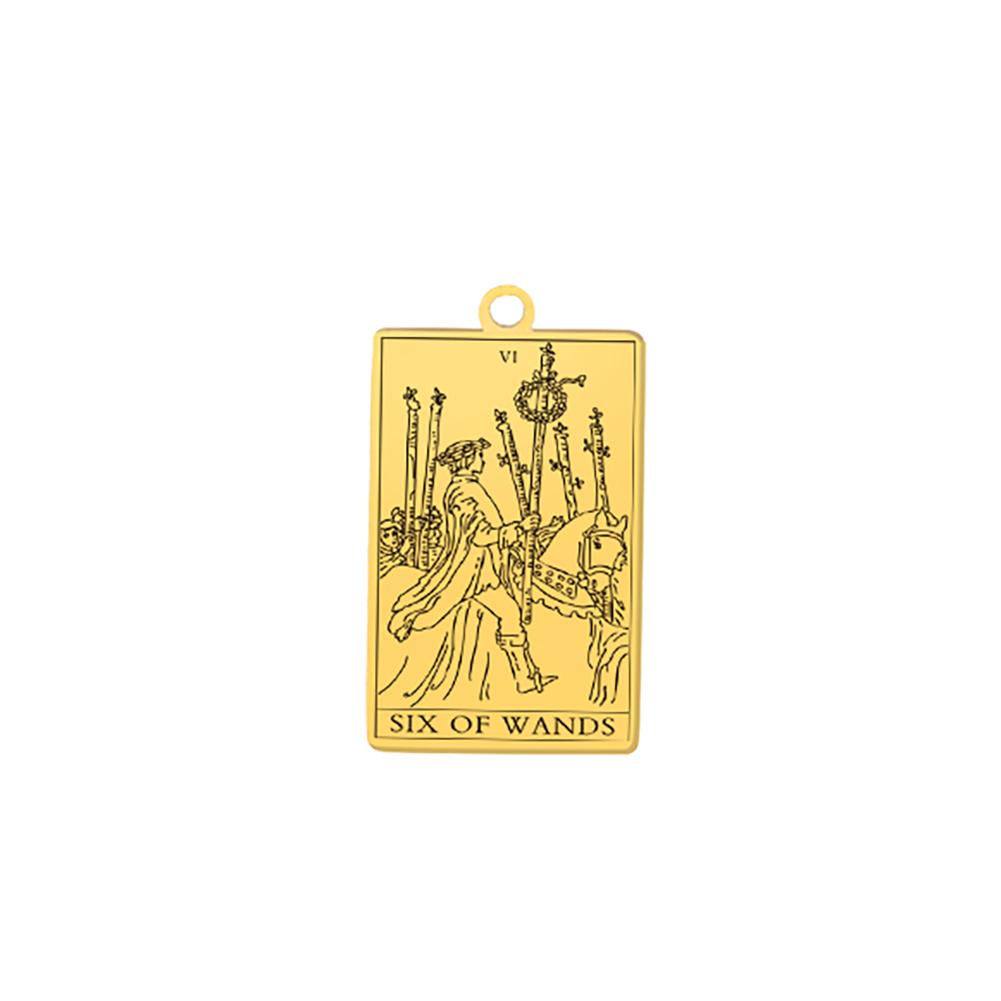 LIKGREAT Stainless Steel Tarot Cards Pendant The Suit of Cups Wands Minor Arcana Tarot Jewelry Vintage Astrology Amulet