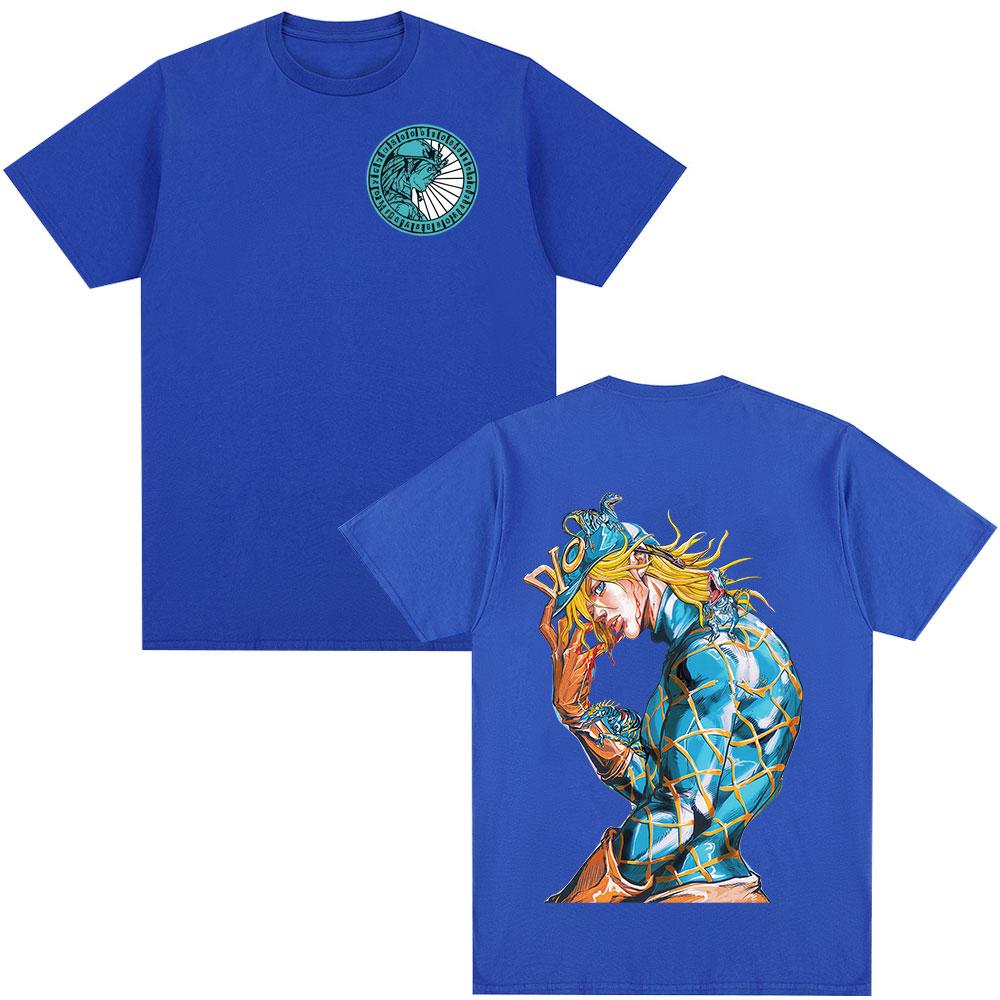 Anime JoJo Bizarre Adventure STEEL BALL RUN Diego Brando T Shirts Unisexs Women Clothing Harajuku Casual Short Sleeves Tshirts