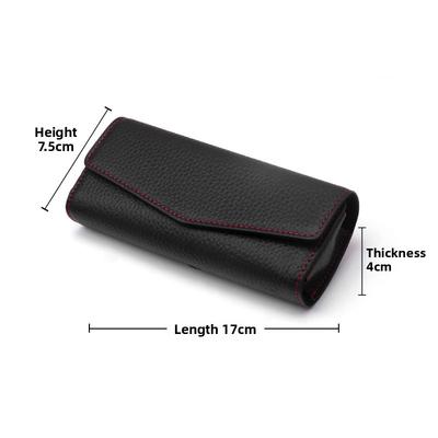 Auto Sonnenblende Sonnenbrillenetui Aufhänger Befestigung Oberste Schicht Rindsleder Brillenhalter Karten Ticket Aufbewahrungsbox Zubehör