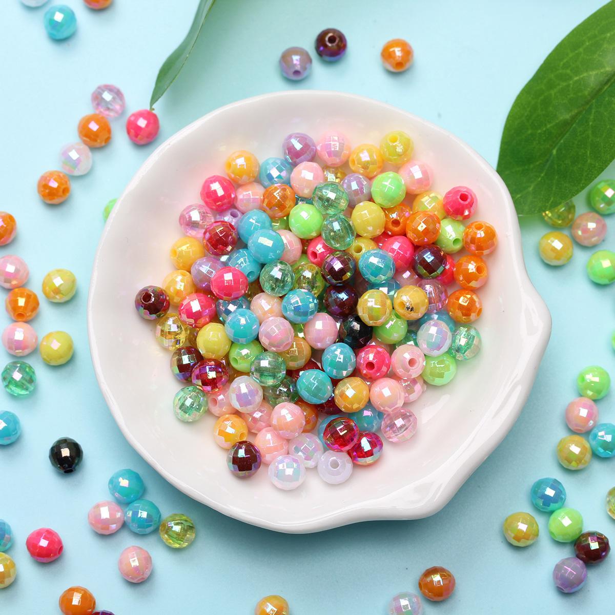 

Домашние 6 мм AB яркие цвета многогранные шариковые бусины акриловые модные ювелирные аксессуары «сделай сам» креативные 200 шт. 200Pcs