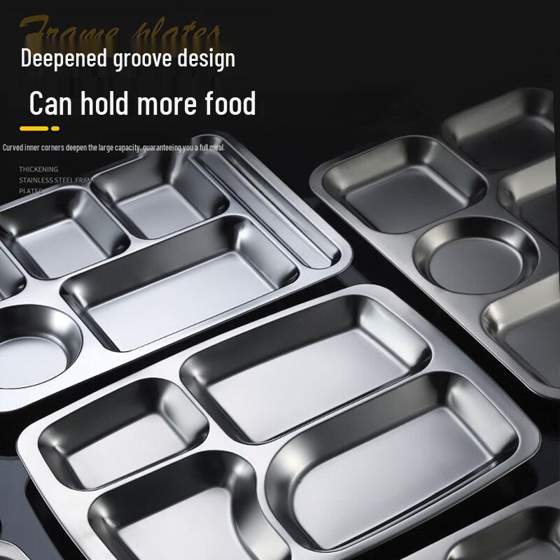 Shuang Jun Ma 304 Stainless Steel Divided Meal Tray