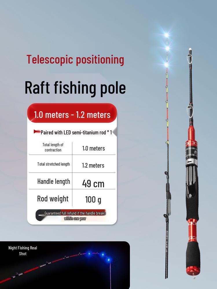 Luminous Telescopic Half-Titanium Bridge Fishing Rod with Soft Tip