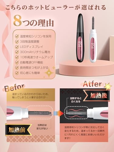 Hot Eyelash Curler, USB Rechargeable, Dual-Use, Long-Lasting, Burn-Resistant, for Eyelashes, Face Care, Instant Heat In 10 Seconds, LED Display, Three