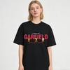 Garfield "I THINK NOT" Funny Expression Print Short Sleeve T-Shirt, American Streetwear Brand Heavyweight Cotton Loose Fit Oversized Couple Top