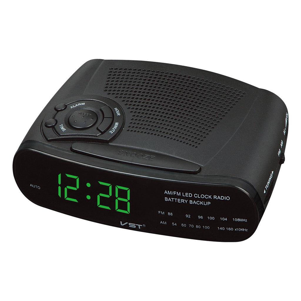 LED Alarm Clock Radio with AM/FM, Multiple Alarms & Snooze