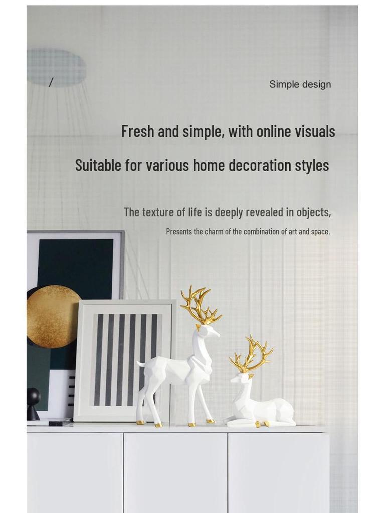 Modern Nordic Origami Elk Ornament for Living Room Decor and Housewarming Gift