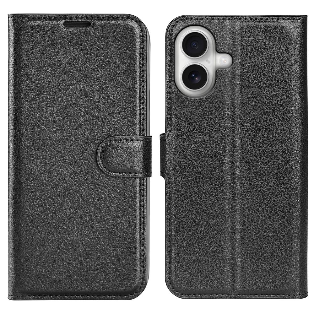 For iPhone 17 Wallet Case Litchi Texture Shockproof Leather Flip Stand Phone Cover