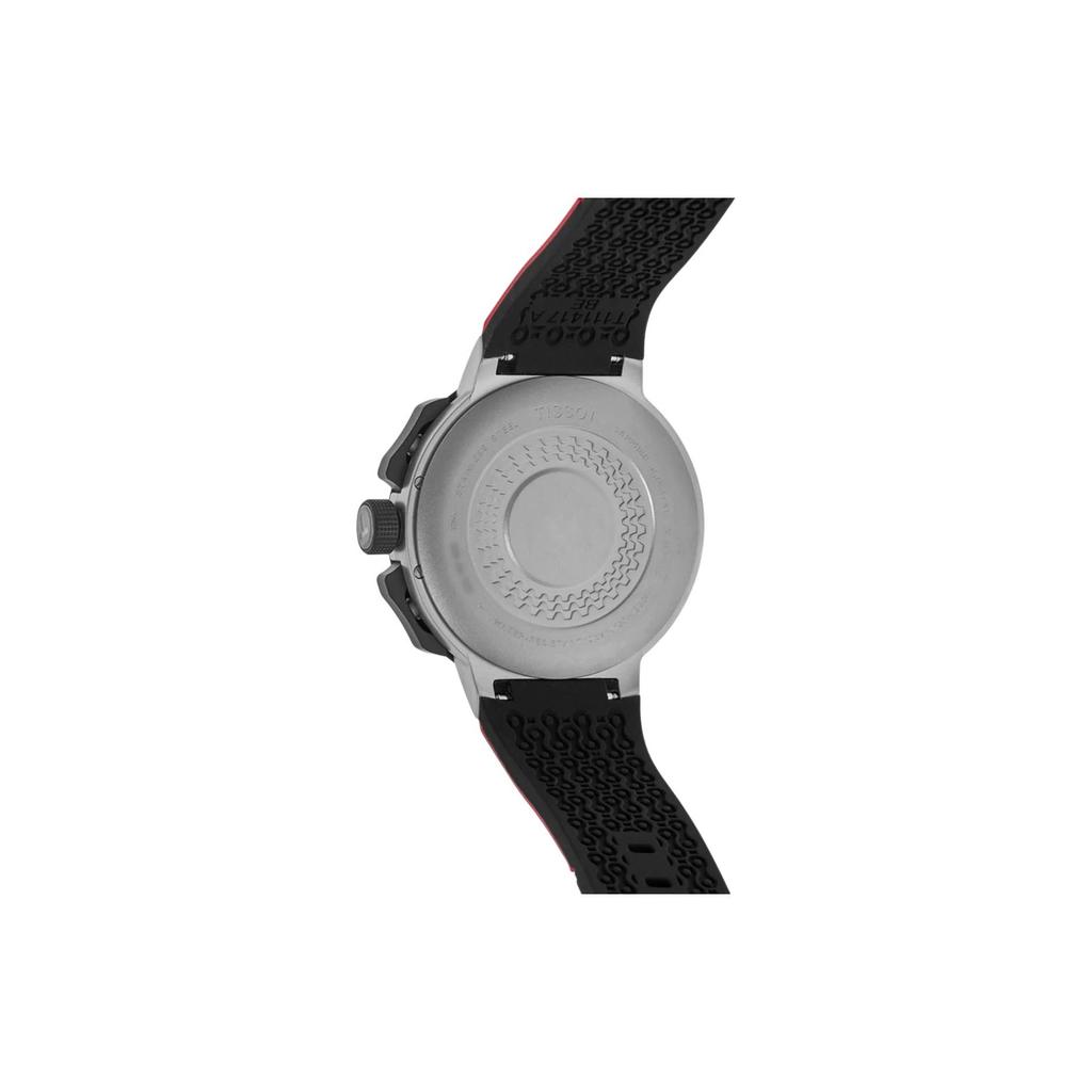 Tissot Racing Series Quartz Movement 100M Water Resistant Watch 44.5Mm Black Dial Stainless Steel Case Silicone Strap Men Watches T111.417.27.441.00