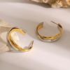 Yori Stainless Steel Metal Smooth Temperament Stud Earrings Gold Silver Color Temperament Personalized Versatile Jewelry