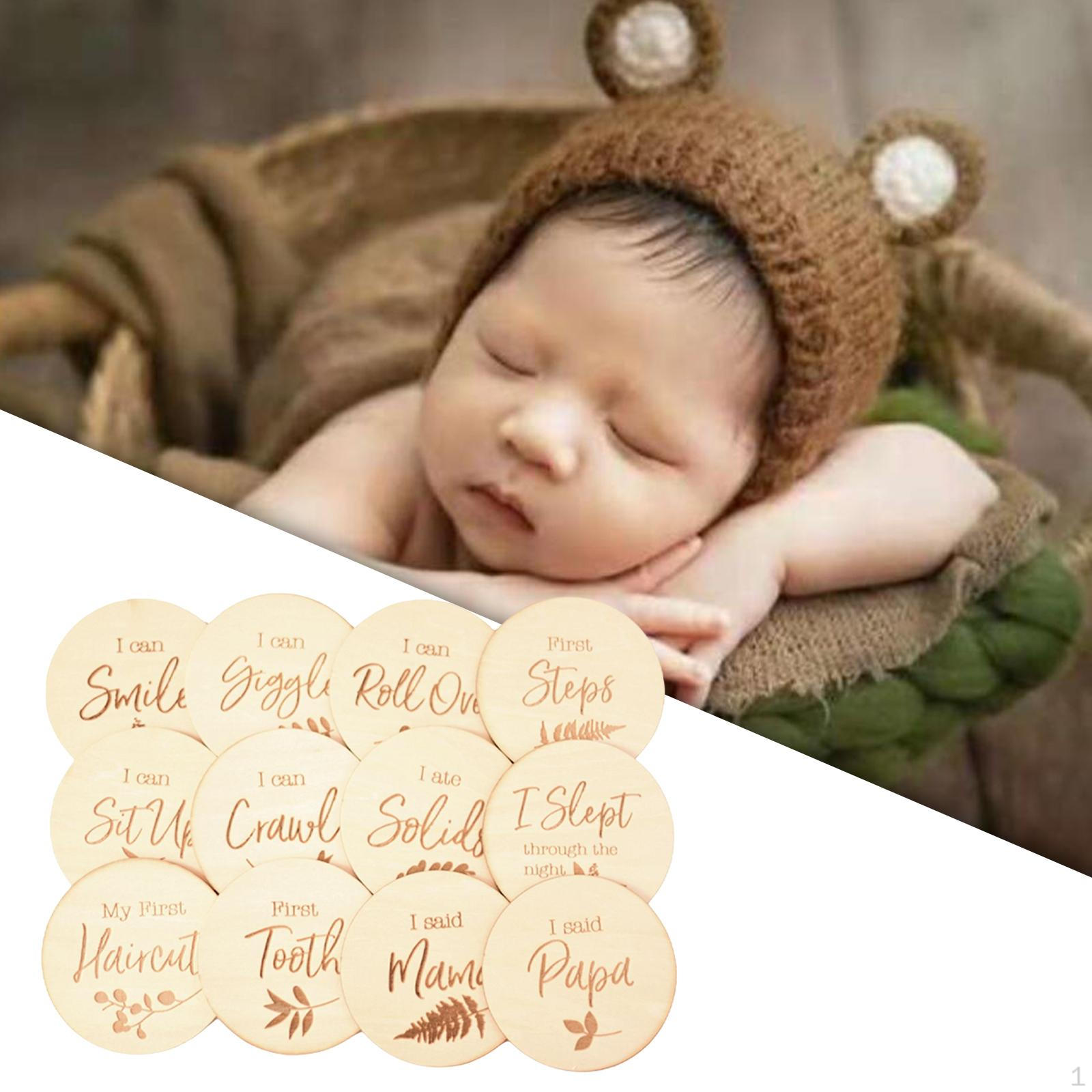 

Monthly Cards Reversible Newborn Photography Props Markers for Birth Announcement Card StyleG